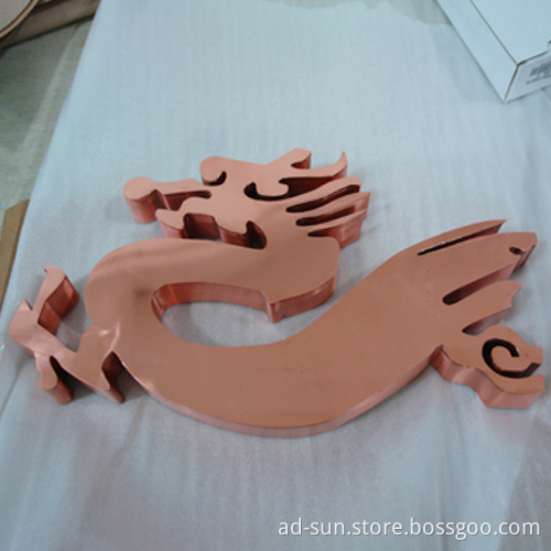 Indoor 3D Copper Plated Finish Channel Letter Signs